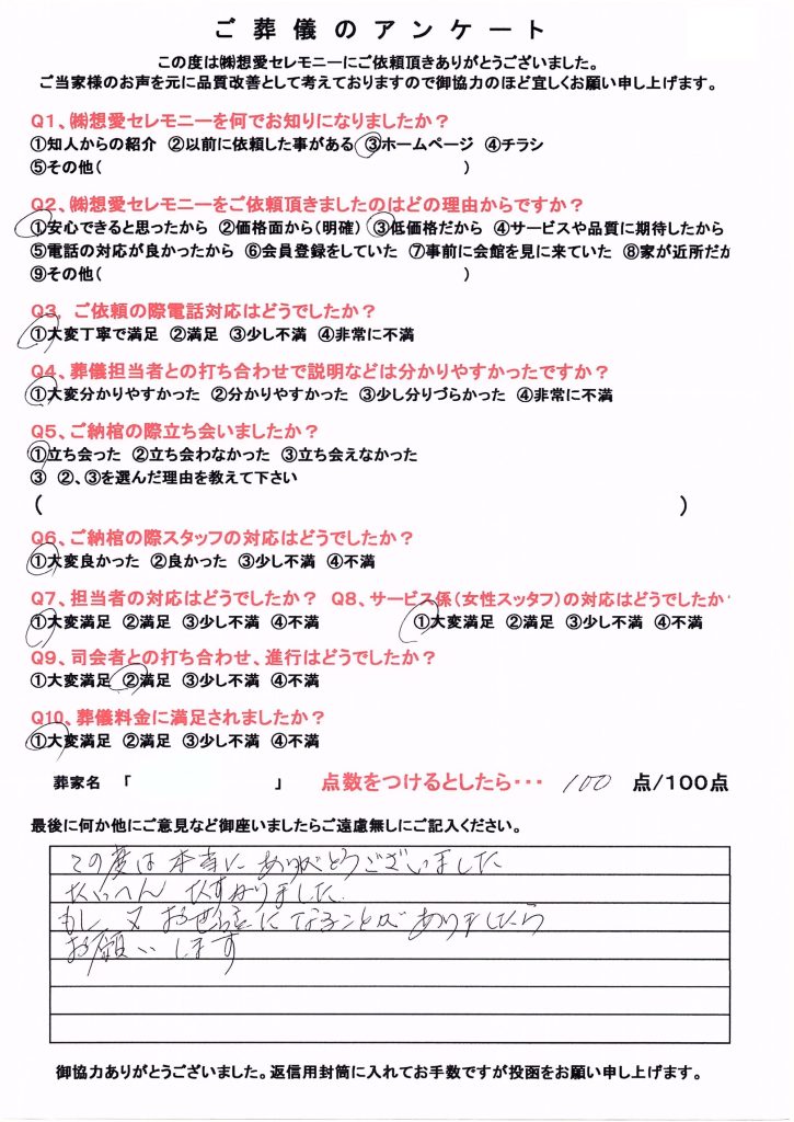 お坊さん　格安　家族葬　紹介　派遣サービス　アンケート