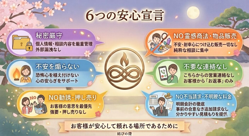 お祓い　６つの約束　お坊さん紹介・家族葬・法要・お祓い