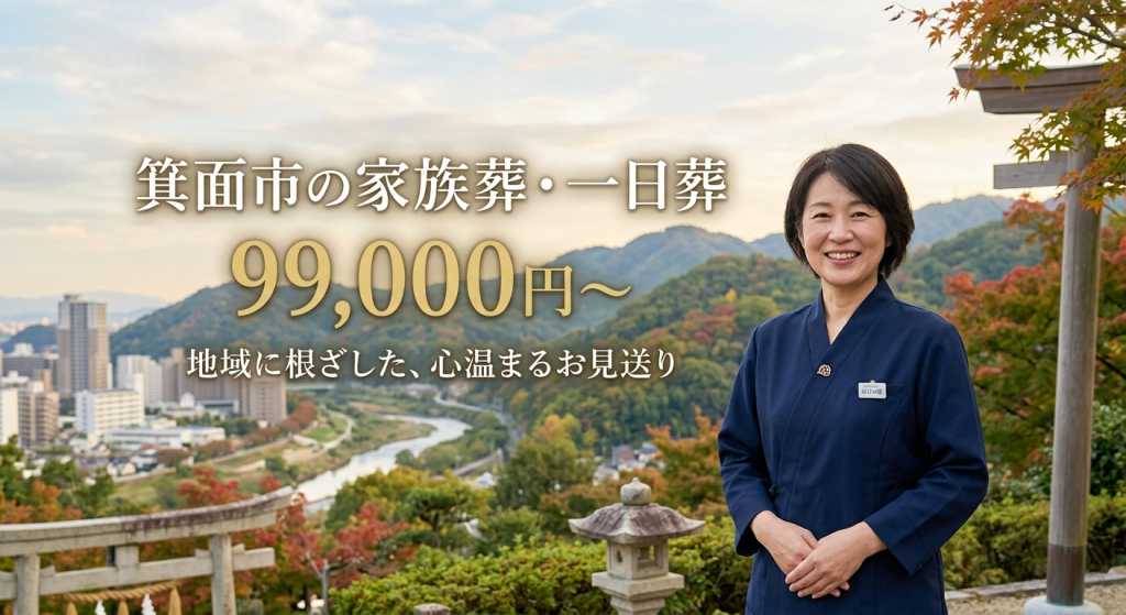 箕面市の風景、結びの燈のスタッフが優しく微笑んでいる安心感